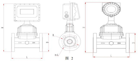 DN100氣體渦輪流量計外形圖